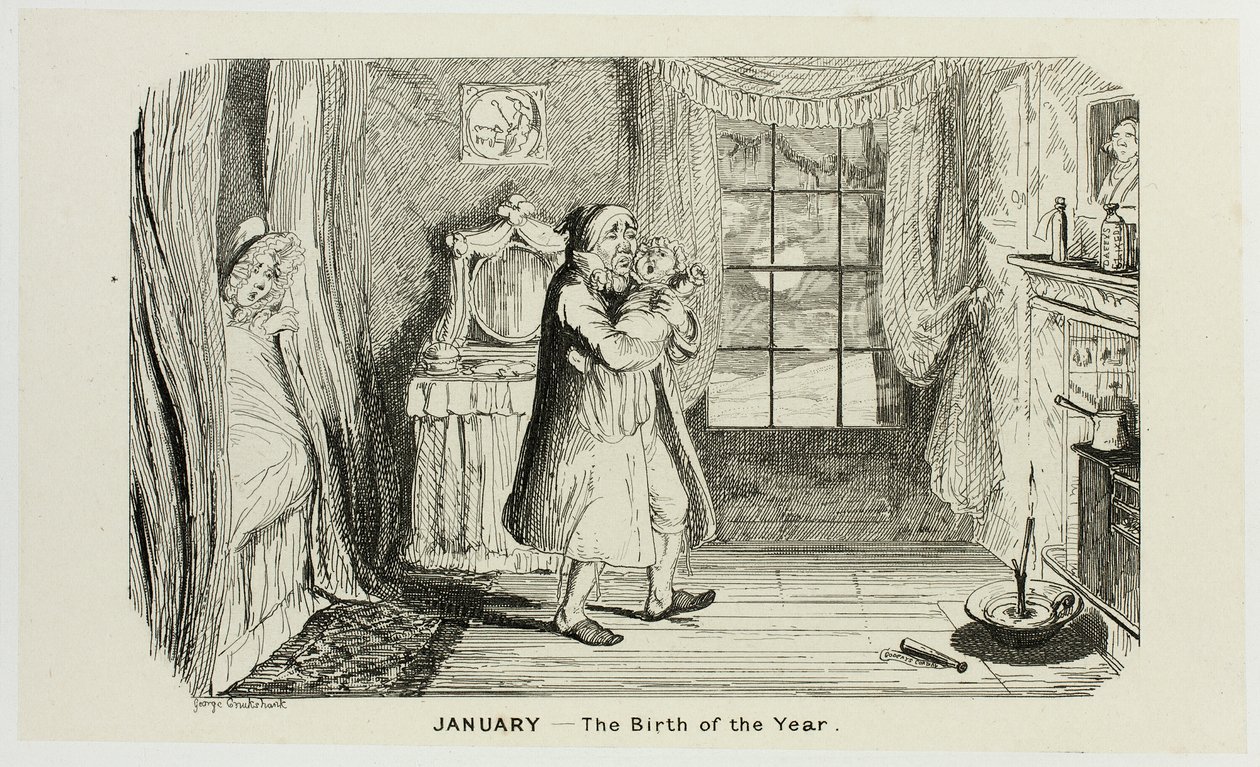 一月--从乔治-克鲁克申克（George Cruikshank）的钢板蚀刻版画到《漫画年鉴》的诞生：1835-1853 作者 乔治·克鲁克申克