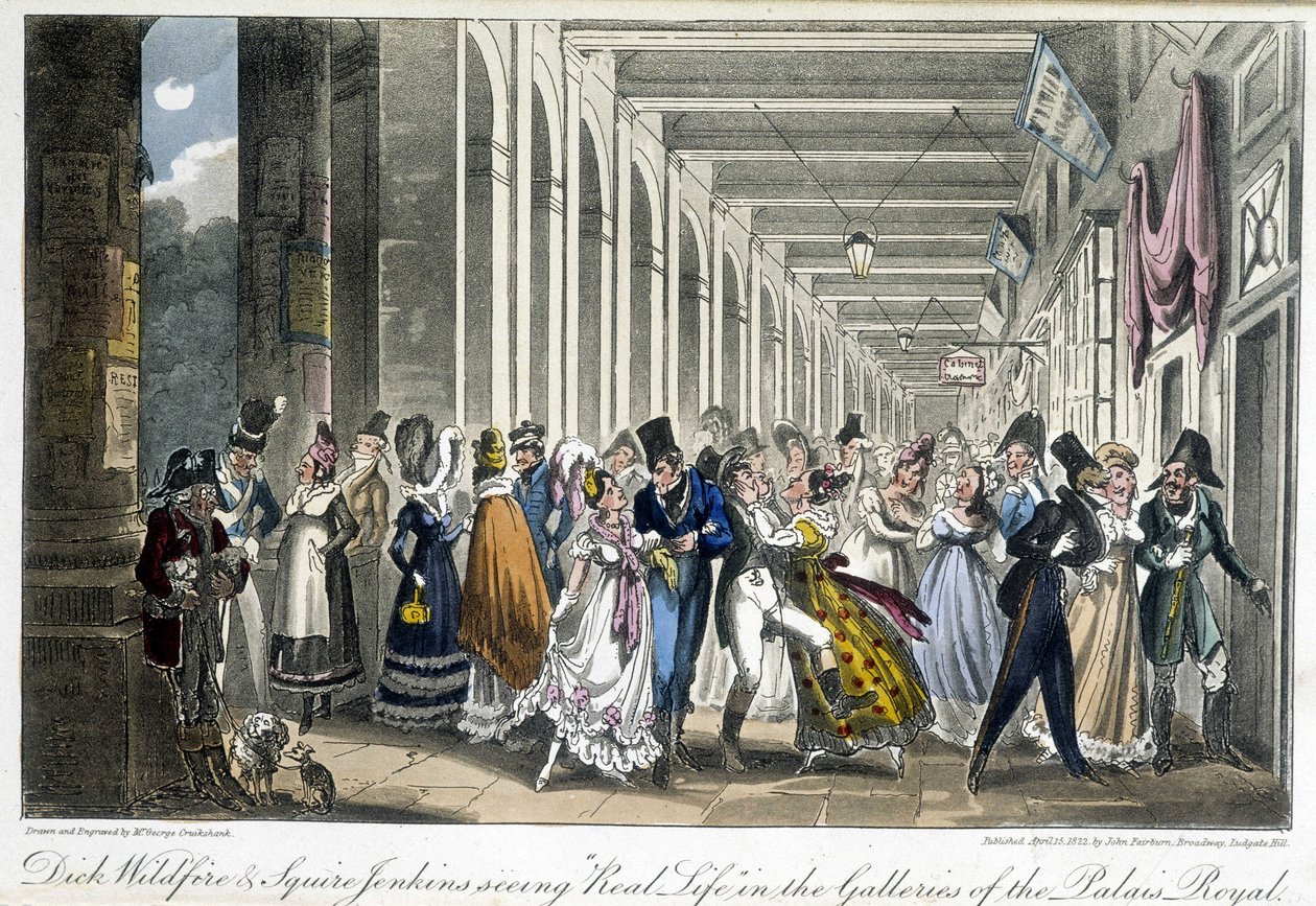Les galeries du Palais Royal - 在David Carey的《巴黎生活》中，伦敦 作者 乔治·克鲁克申克