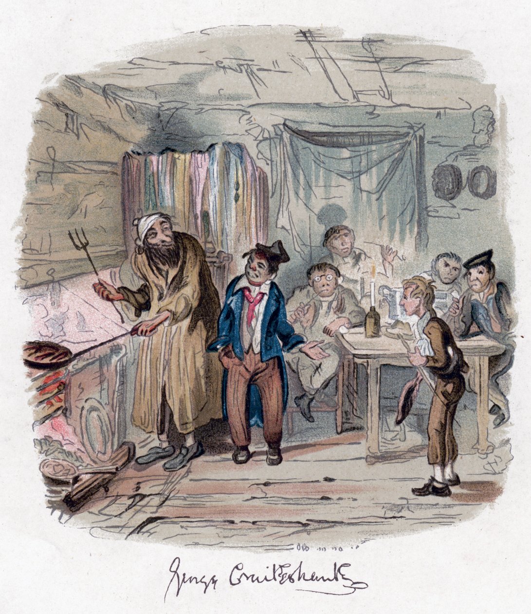 奥利弗·特克斯（Oliver Twist），c1838。 作者 乔治·克鲁克申克
