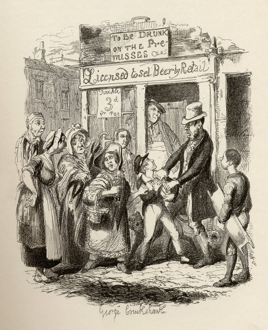 奥利弗在1838年查理·狄更斯（1812-70）1838年出版的“奥利弗·特威斯特历险记”中，亲切的朋友们声称，1901年查普曼和霍尔出版 作者 乔治·克鲁克申克