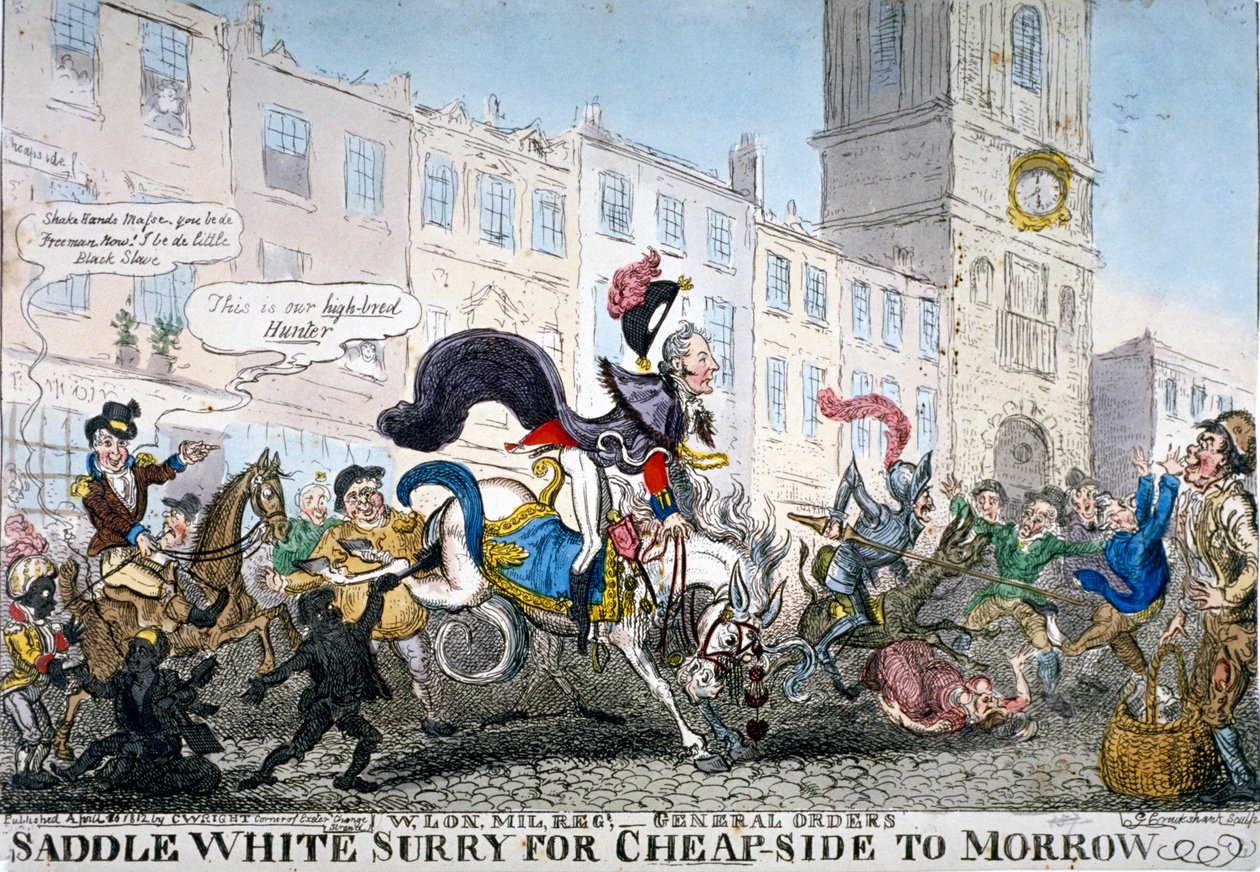 Saddle white Surry for Cheapside to Morrow》，1812年 作者 乔治·克鲁克申克