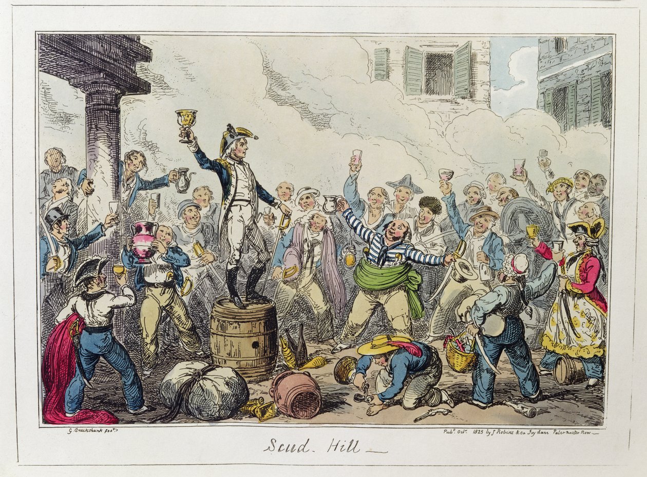 Scud Hill，由James Robins und Co.出版，1825年10月（彩色蚀刻） 作者 乔治·克鲁克申克