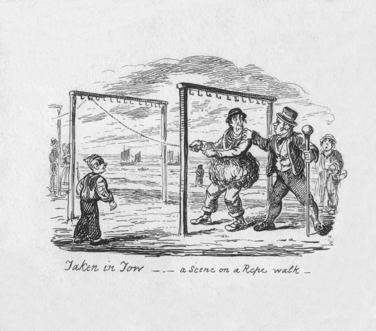 拍摄于《拖曳-绳索漫步的场景》，1829年 作者 乔治·克鲁克申克