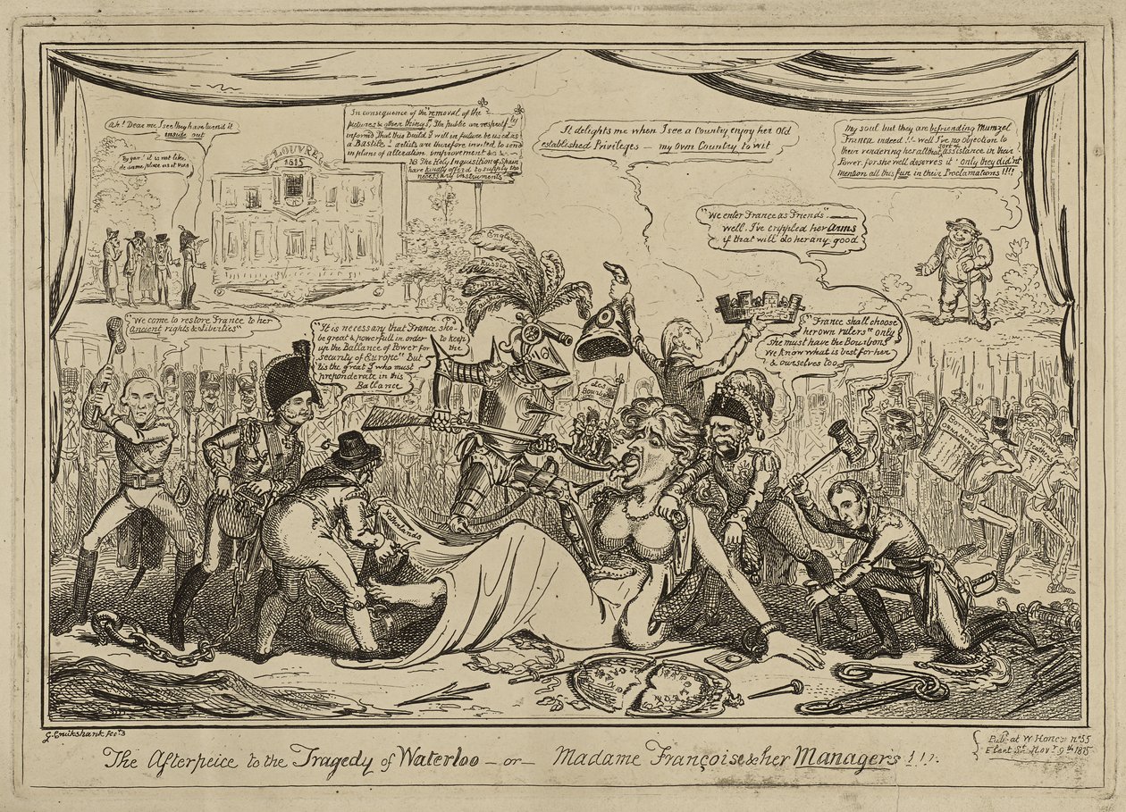 The Afterpiece (sic) to the Tragedy of Waterloo or Madame Francois and her Managers!!!, published November 9 作者 乔治·克鲁克申克