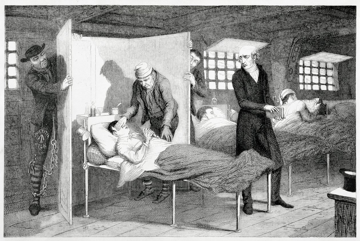 男孩死在运输船上》，1848年 作者 乔治·克鲁克申克