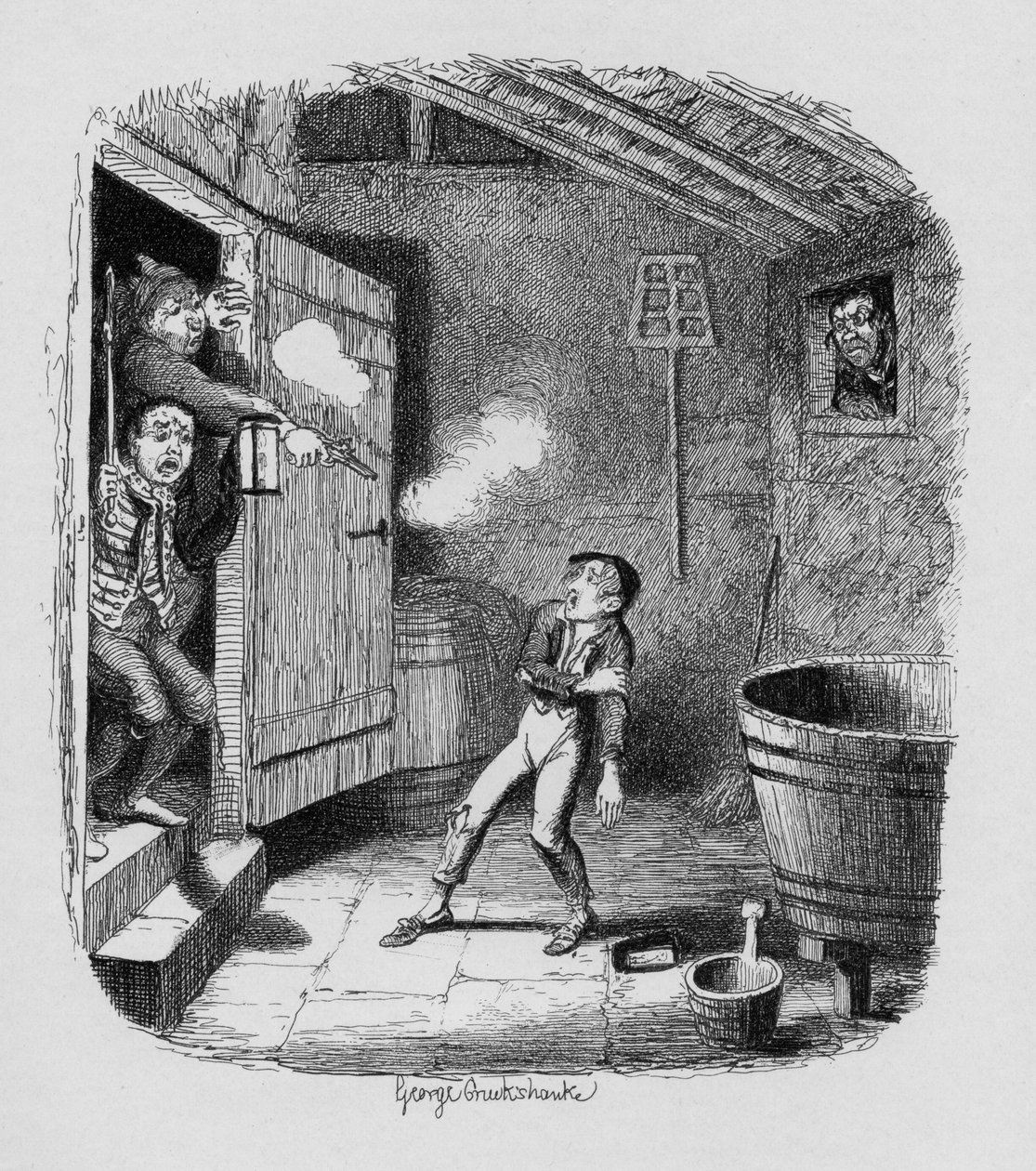 窃贼，来自查尔斯狄更斯（1812-70）1838年的“奥利弗·特威斯特历险记”，由查普曼和霍尔出版，1901年 作者 乔治·克鲁克申克