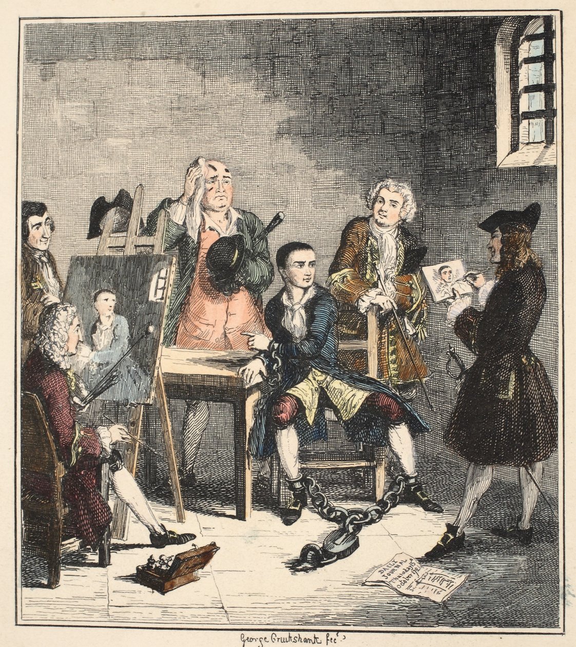 肖像，杰克谢泼德的插图：威廉哈里森安斯沃思的浪漫，1839年出版（手工蚀刻） 作者 乔治·克鲁克申克