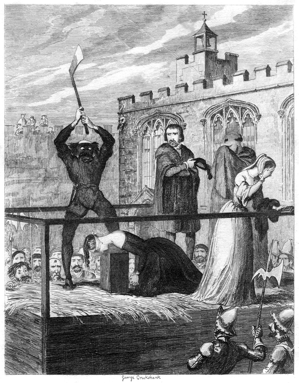 简·格雷夫人的死刑，1554年1840年 作者 乔治·克鲁克申克