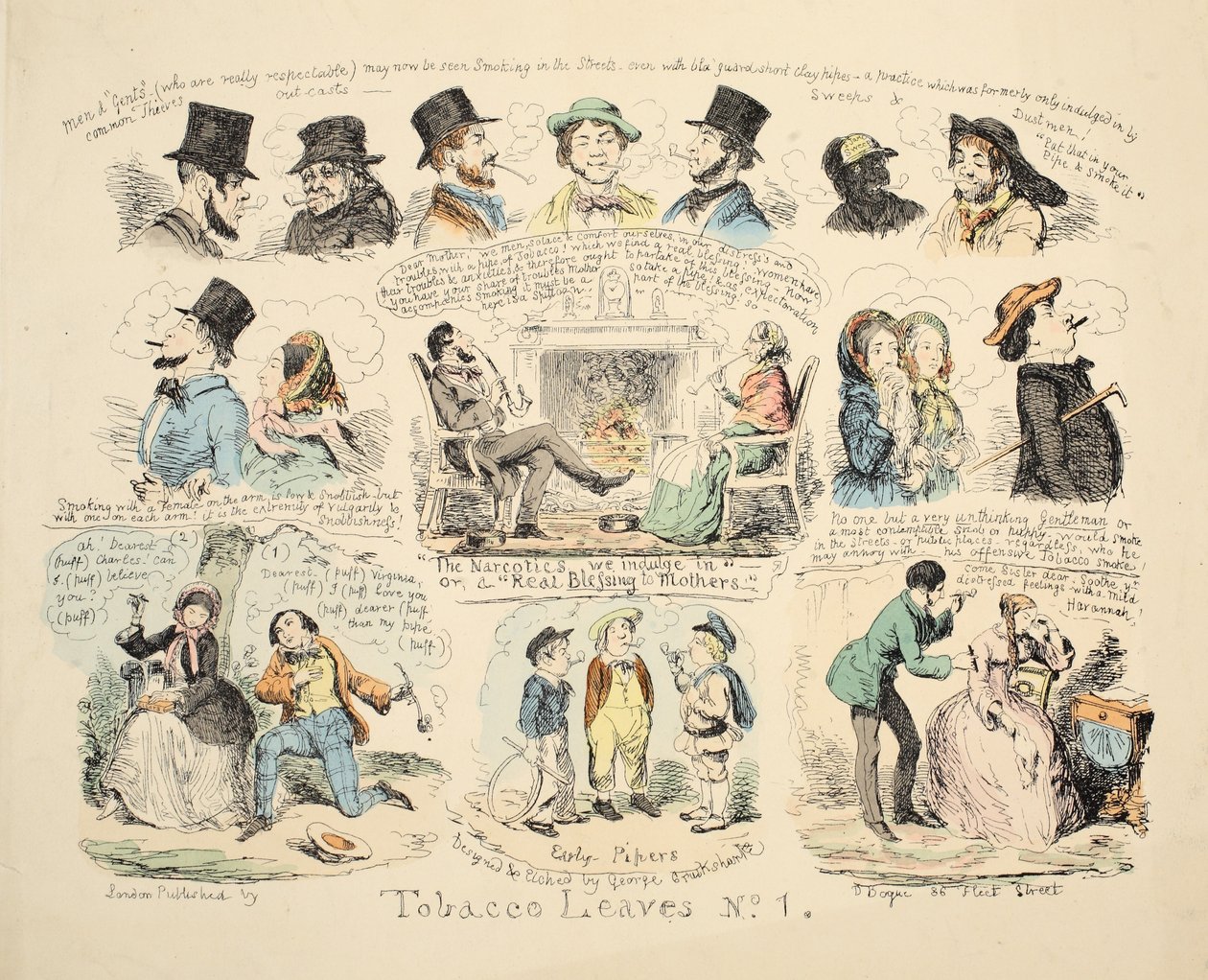 Tobacco Leaves No. 1, pub.1851. 作者 乔治·克鲁克申克
