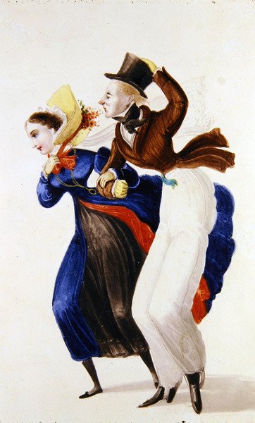 冬季时装（纸上水彩画） 作者 乔治·克鲁克申克