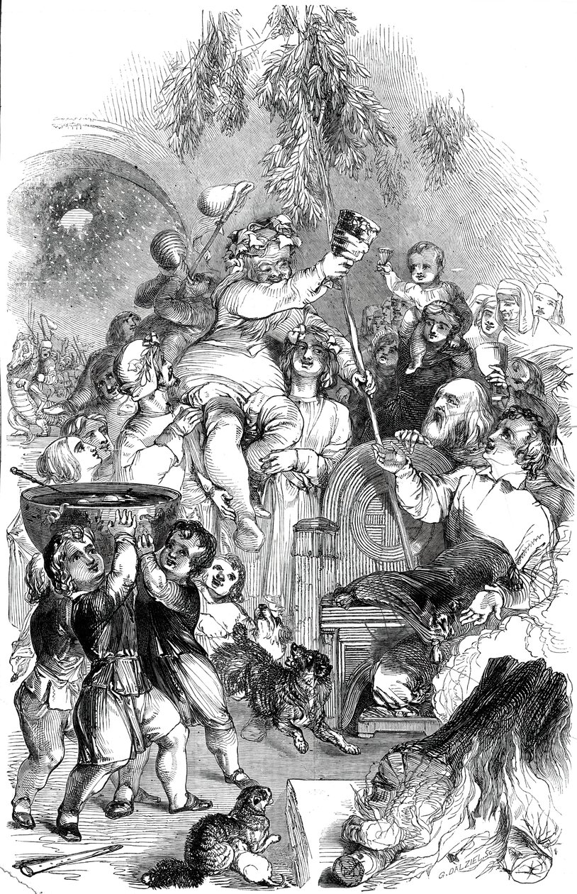 带来圣诞节--由威廉-哈维绘制，1845年。 作者 乔治·达尔齐尔