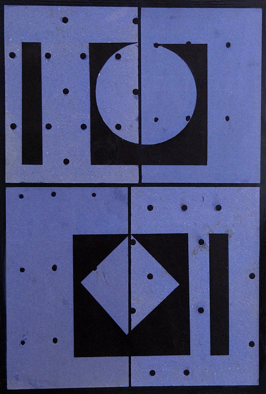 拼贴，蓝色墨卡托（2004年）（卡片和纸） 作者 乔治·丹纳特