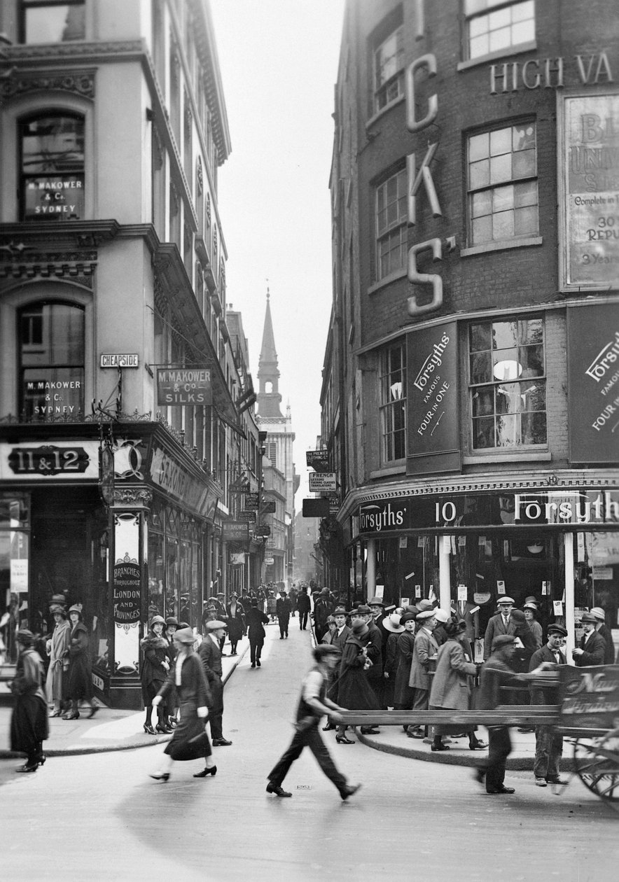 伦敦市Cheapside，约1920年代 作者 乔治·戴维森·里德