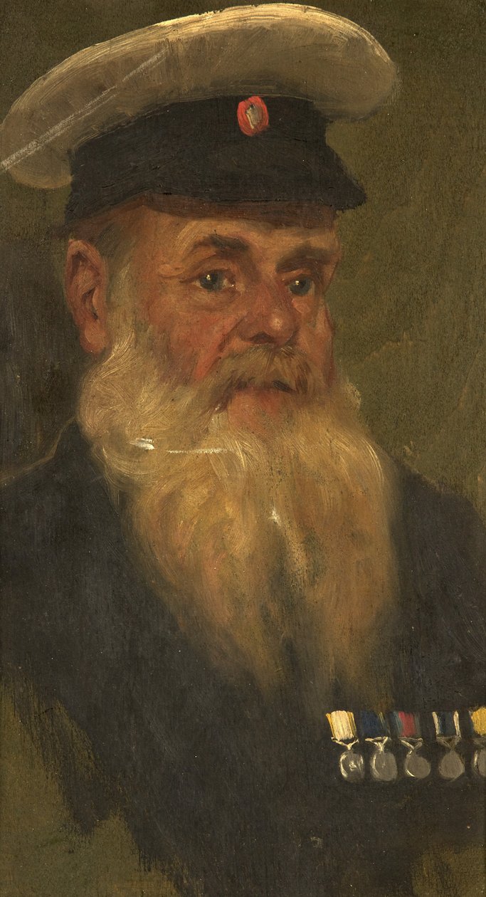 J. Wilson 肖像，R.M.A.，约 1920 年（面板上的油彩） 作者 乔治·埃德蒙·巴特勒