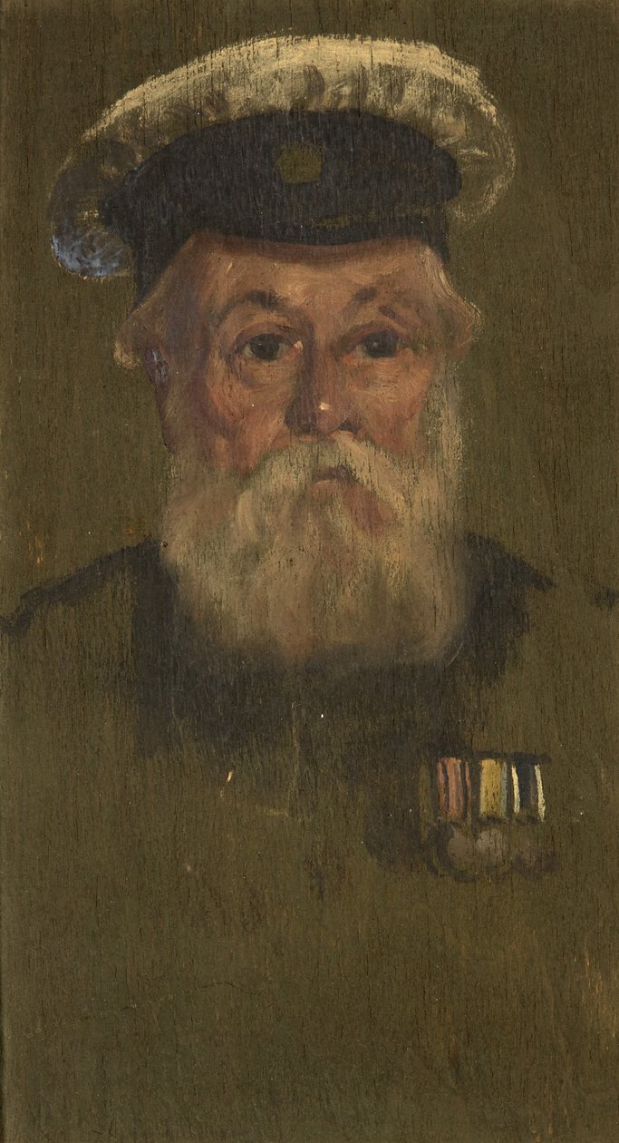 W.H. McKegg, R.N.的肖像，约1920年（油画板）。 作者 乔治·埃德蒙·巴特勒