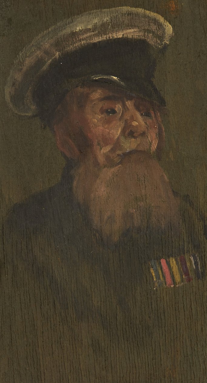 W. Short 的肖像，R.M.L.I.，c. 1920（面板上的油） 作者 乔治·埃德蒙·巴特勒
