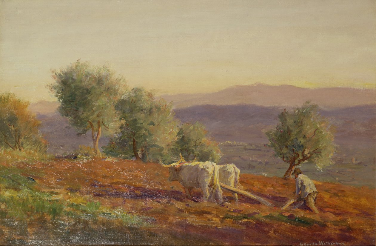 Virgil Sang，Man Plowing，1912 作者 乔治·福克纳·韦瑟比