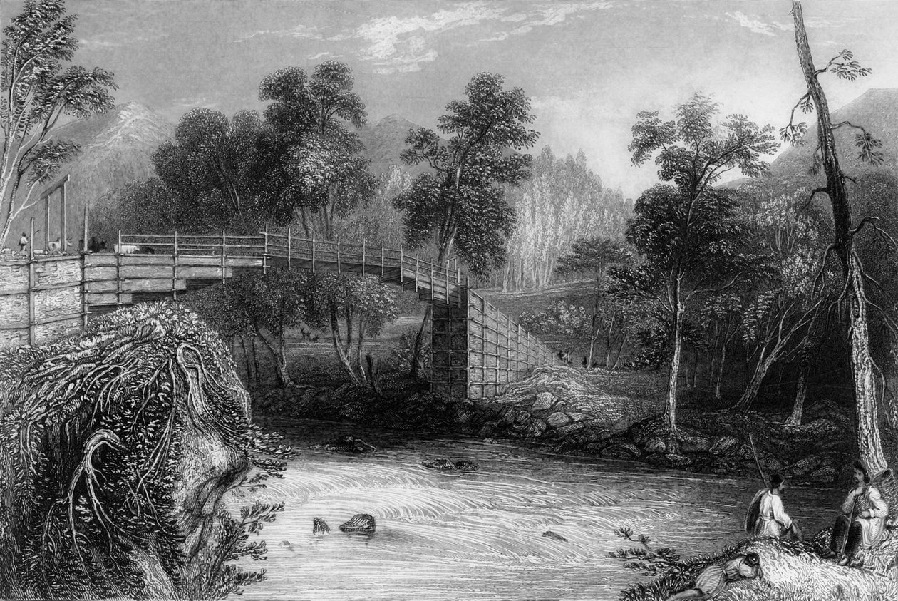 Bhurkote的桥"，1838年。 作者 乔治·弗朗西斯·怀特