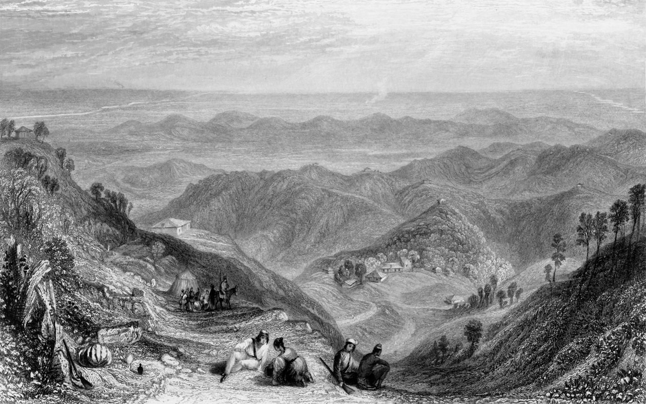 Mussooree和Dhoon，来自Landour》，1838年。 作者 乔治·弗朗西斯·怀特