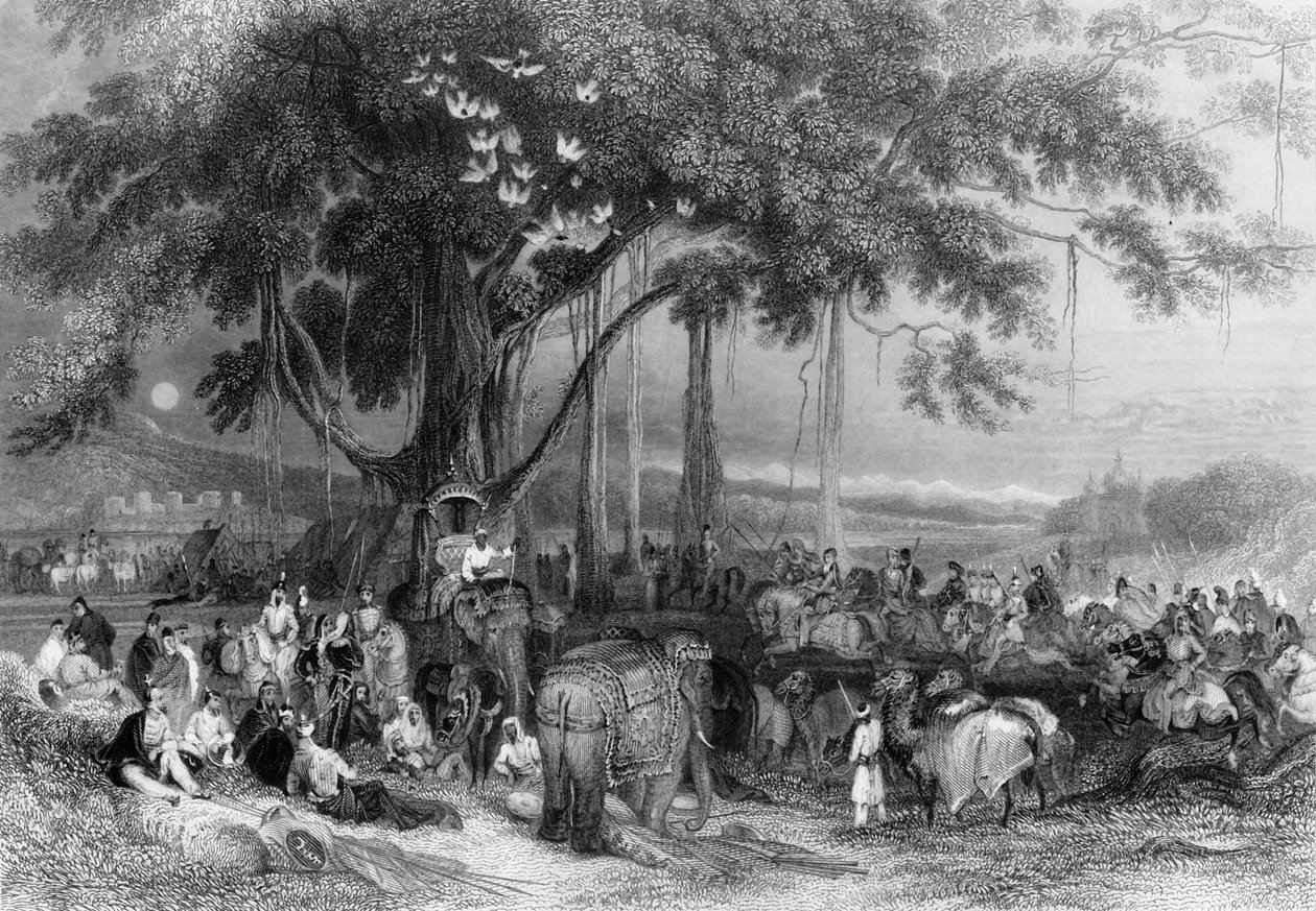 Runjeet Singh和他的Suwarree，或Cavalcade of Seiks》，1838年。 作者 乔治·弗朗西斯·怀特