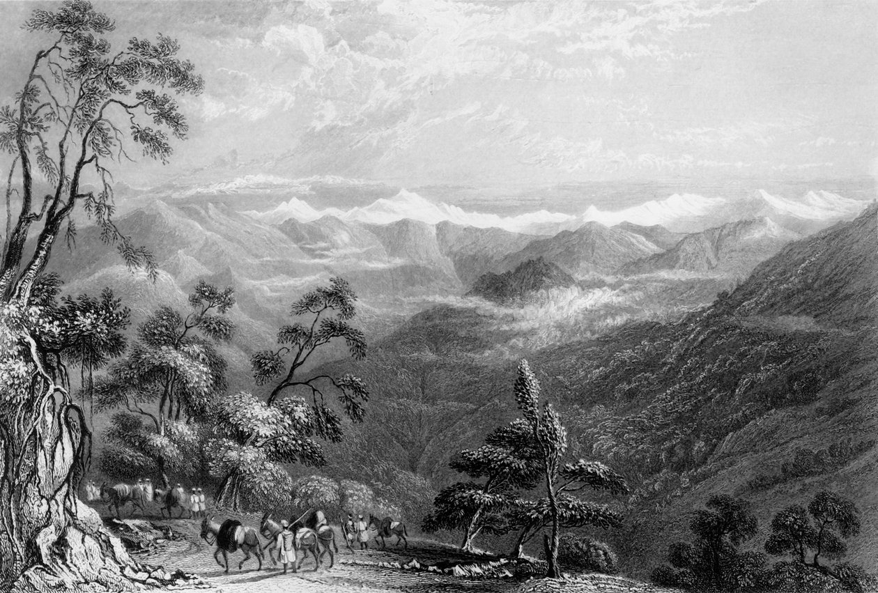 雪岭，来自兰杜尔"，1838年。 作者 乔治·弗朗西斯·怀特