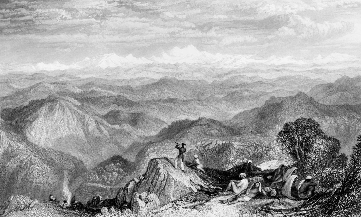 雪岭，来自泰恩或马尔纳"，1838年。 作者 乔治·弗朗西斯·怀特