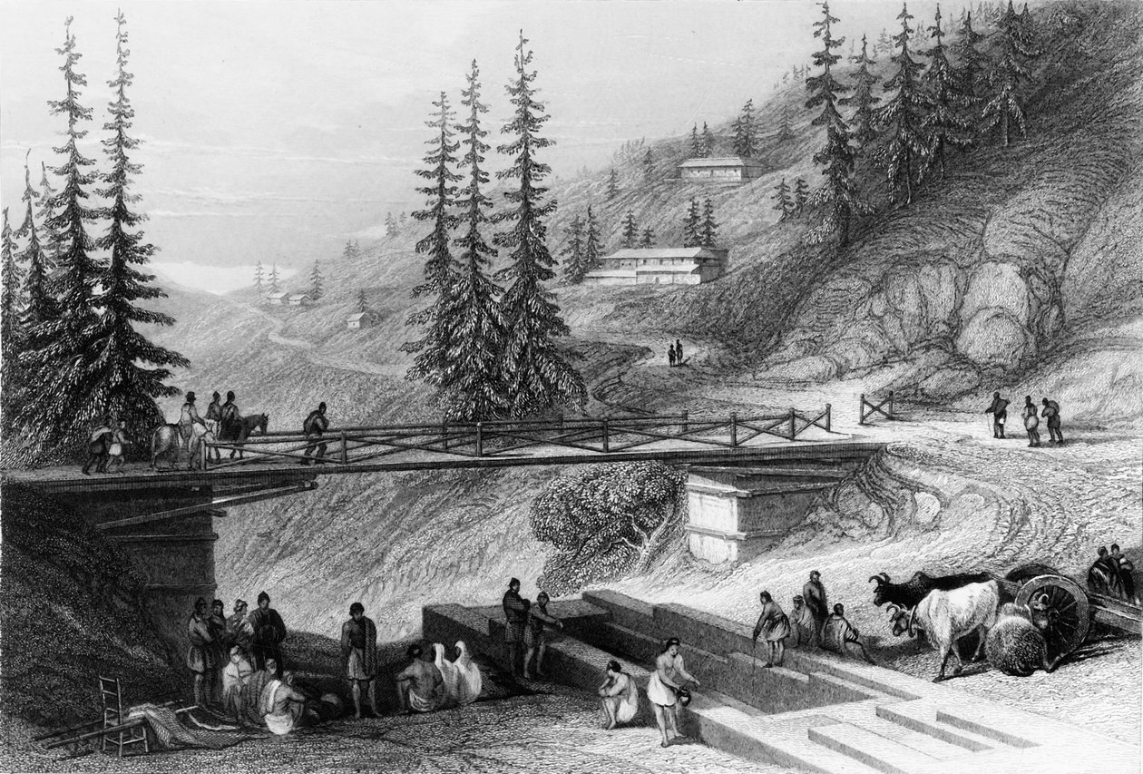 西姆拉的风景》，1838年。 作者 乔治·弗朗西斯·怀特