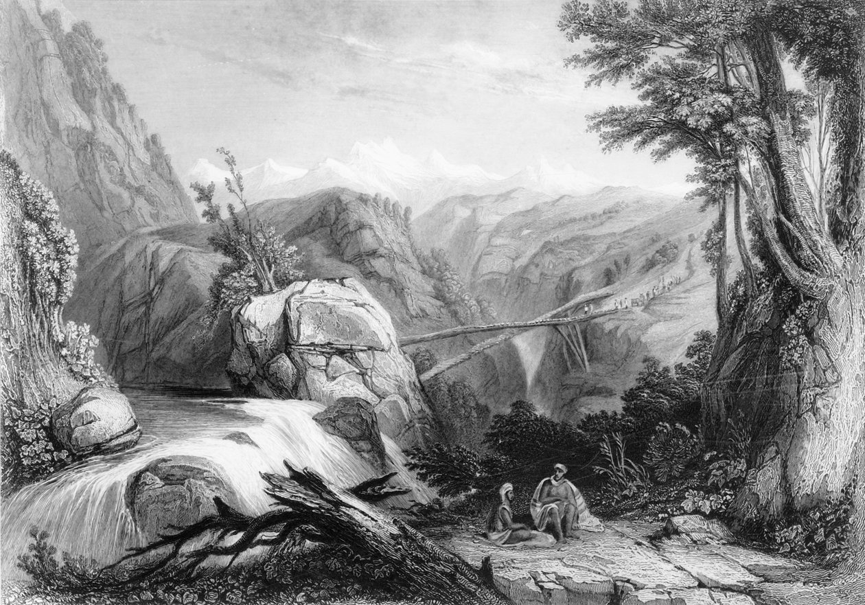 Deobun附近的景色》，1838年。 作者 乔治·弗朗西斯·怀特