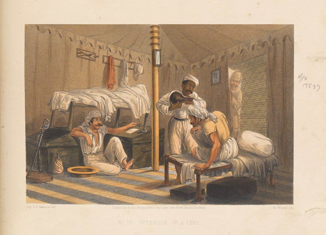“帐篷内部”，1857年 作者 乔治·弗兰克林·阿特金森