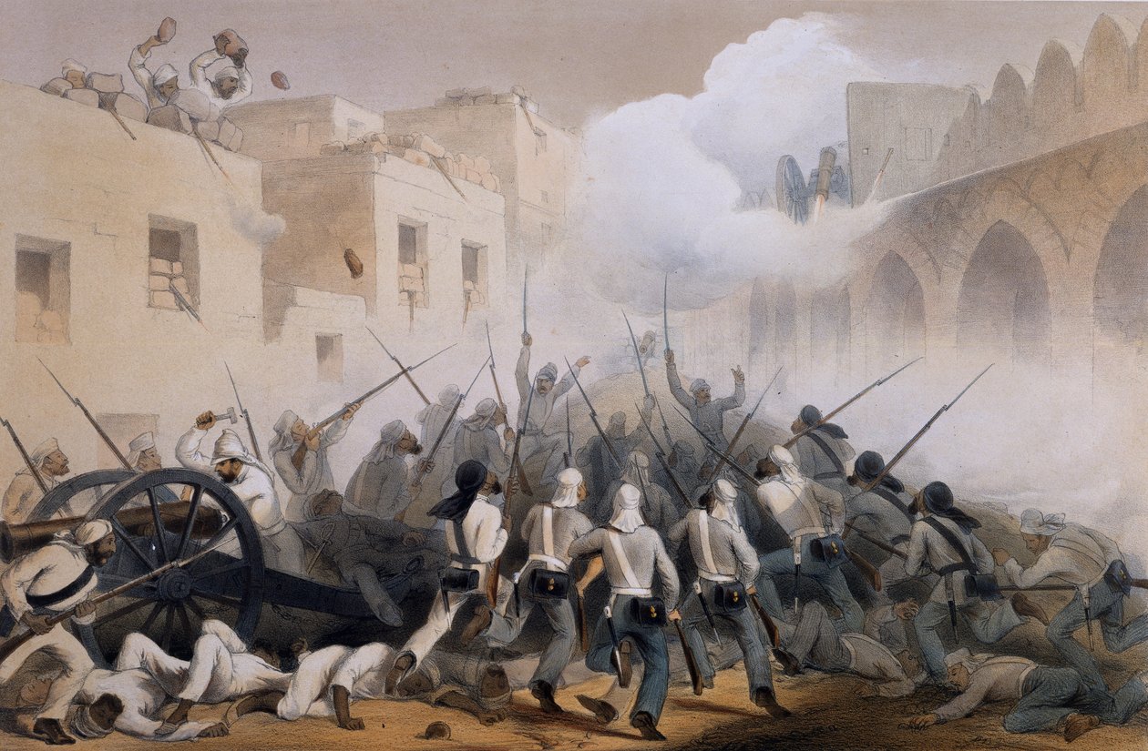 从1857年至1858年的印度战役中，从伟大叛乱的多变时期绘制的图画中描绘了1857年的德里，描绘了德里及其附近地区的军事行动， 作者 乔治·弗兰克林·阿特金森