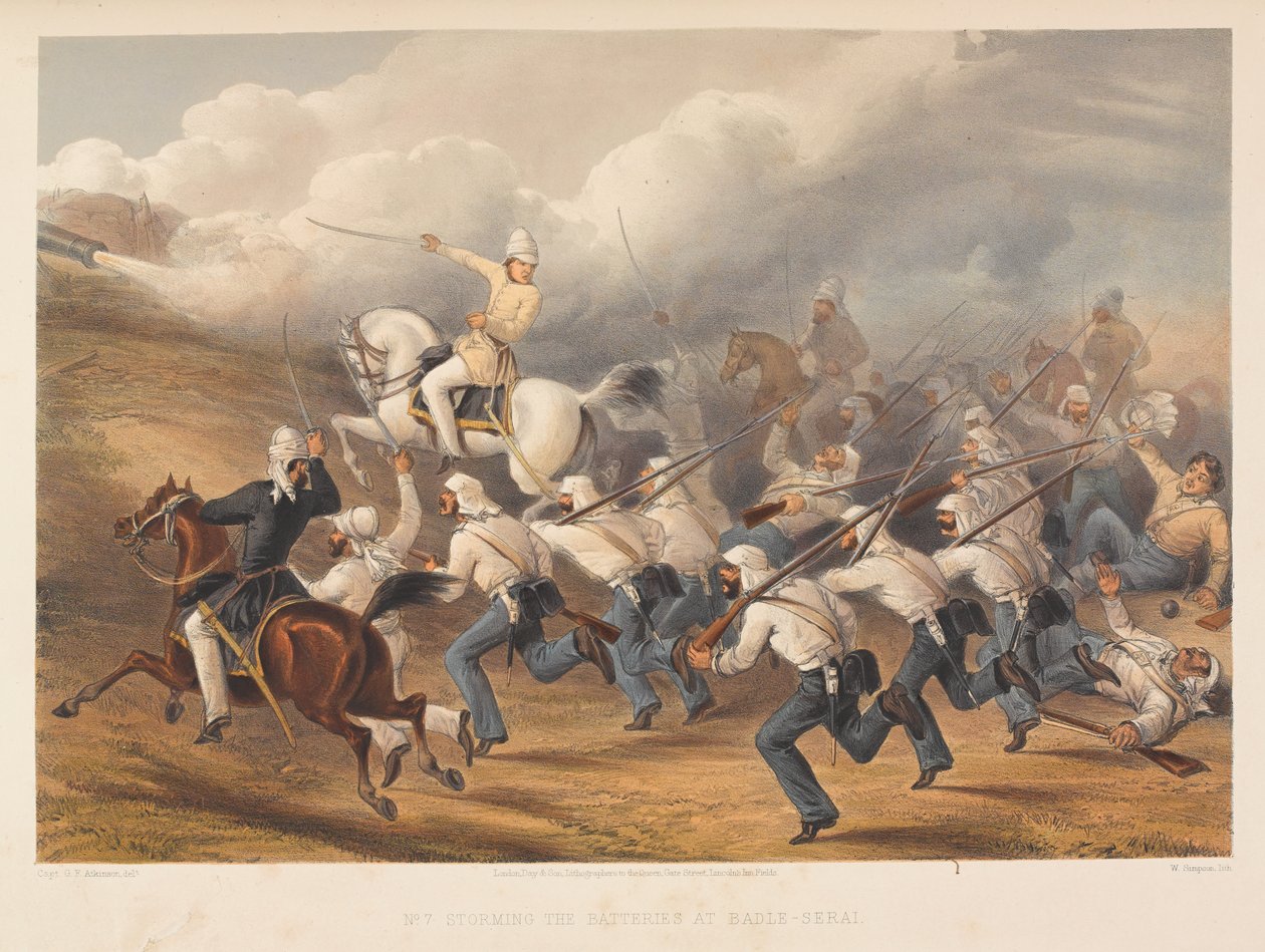 “在Badle-Serai存放电池”，1857年 作者 乔治·弗兰克林·阿特金森