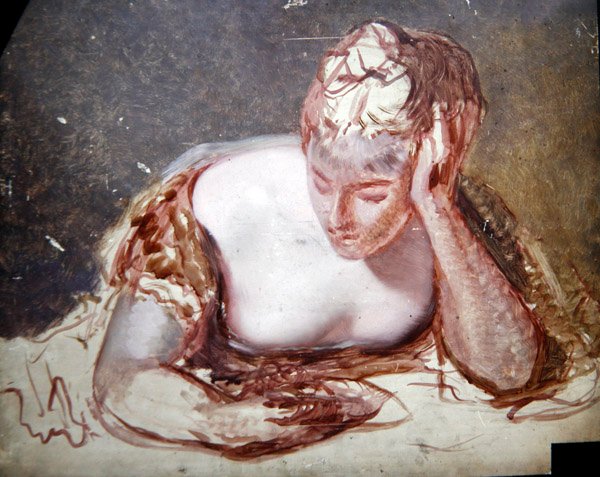 读书的女孩，约1850年（板上油画） 作者 乔治·弗雷德里克·瓦茨