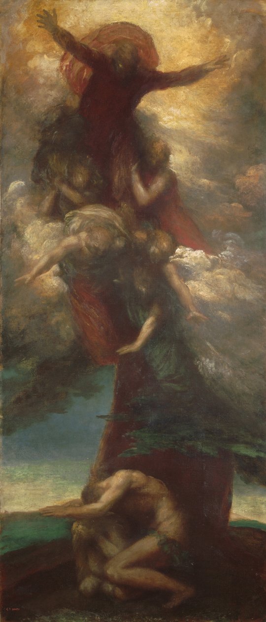 谴责亚当和夏娃，c.1873-98 作者 乔治·弗雷德里克·沃茨
