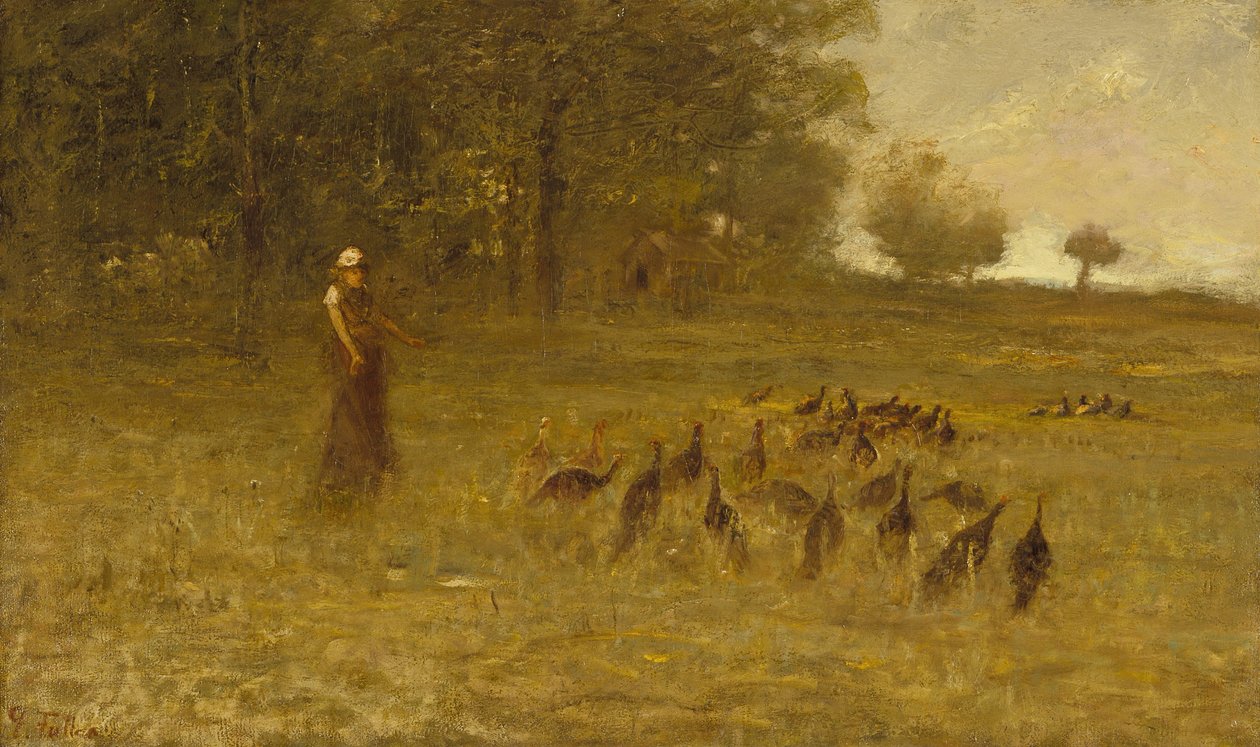 火鸡的女孩，1883-84 作者 乔治·富勒