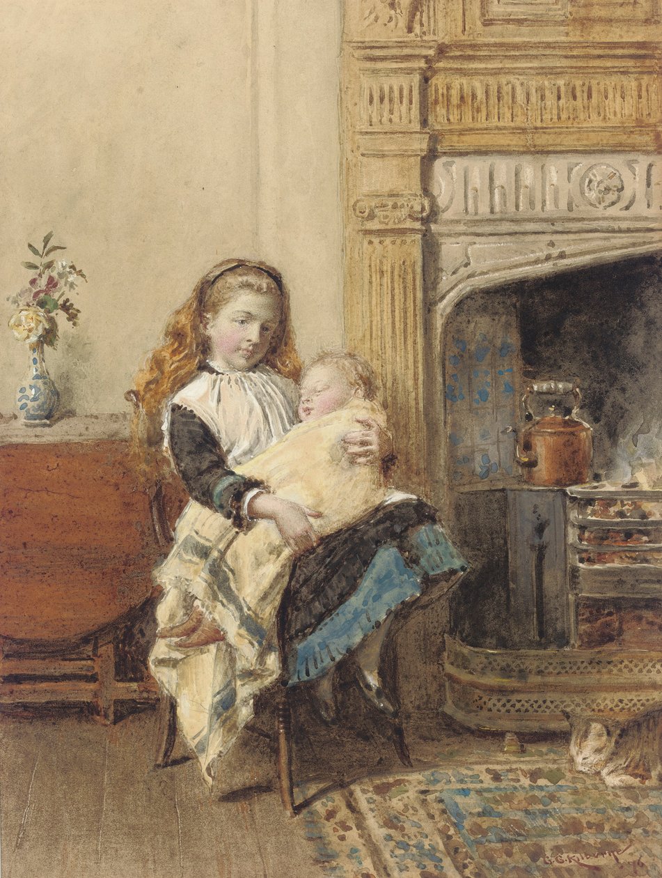 Minding Baby，1896年 作者 乔治·古德温·基尔本