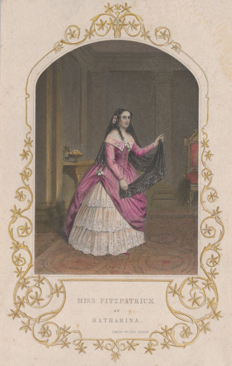菲茨帕特里克小姐饰演卡塔琳娜《驯悍记》，1851年。 作者 乔治·格兰巴赫