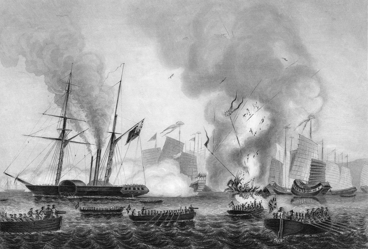 1841年1月7日至1857年，中国在安森斯湾的战争垃圾被摧毁。 作者 乔治·格里特巴奇