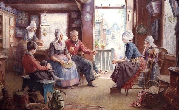 Vollendam Holland (纸上水彩) 作者 乔治·格雷戈里