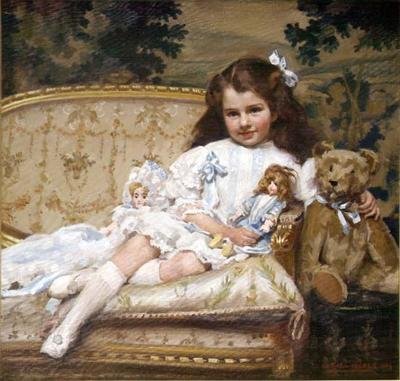 Marjorie Cohen的画像，5岁 作者 乔治·霍尔·尼尔