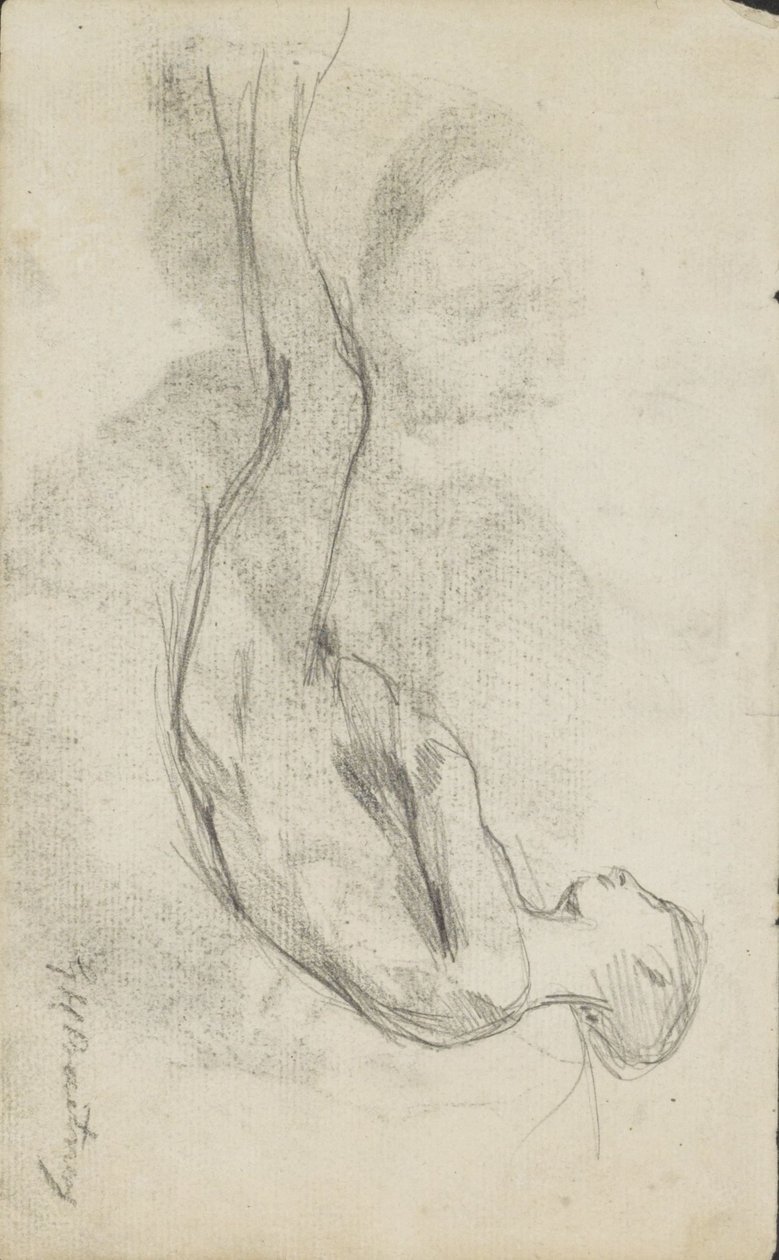 赤身裸体地躺着 作者 George Hendrik Breitner（艺术家签名）