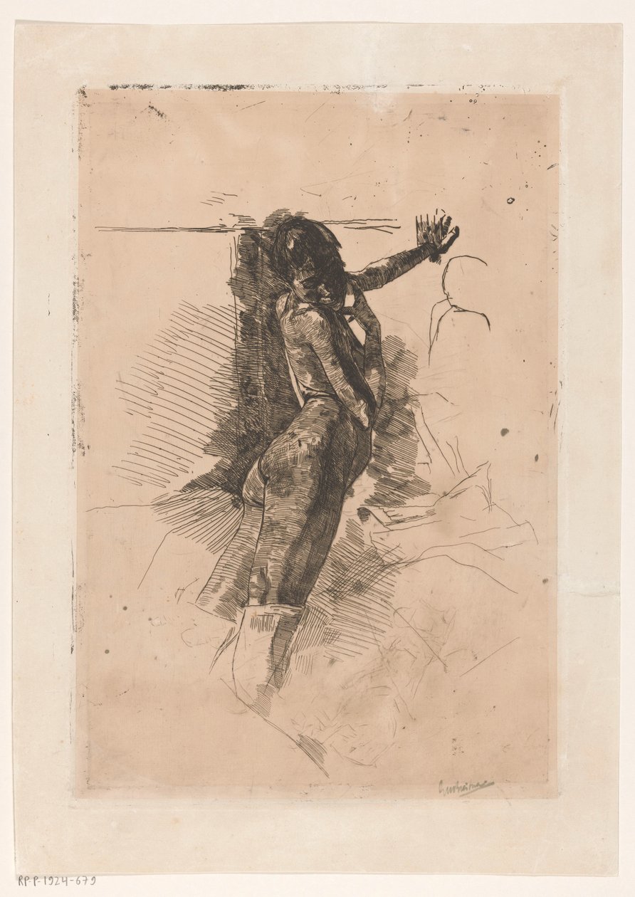 站着的裸体女人 作者 George Hendrik Breitner（艺术家签名）