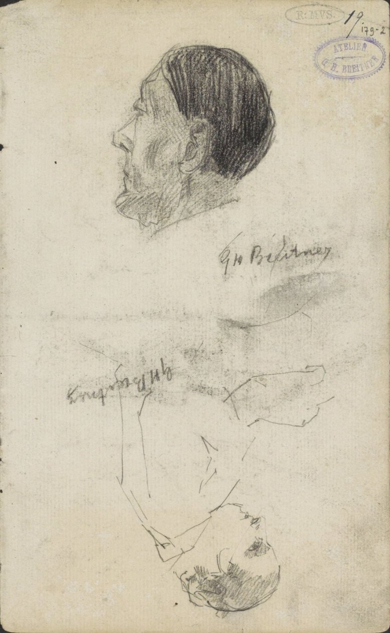二图研究 作者 George Hendrik Breitner（艺术家签名）