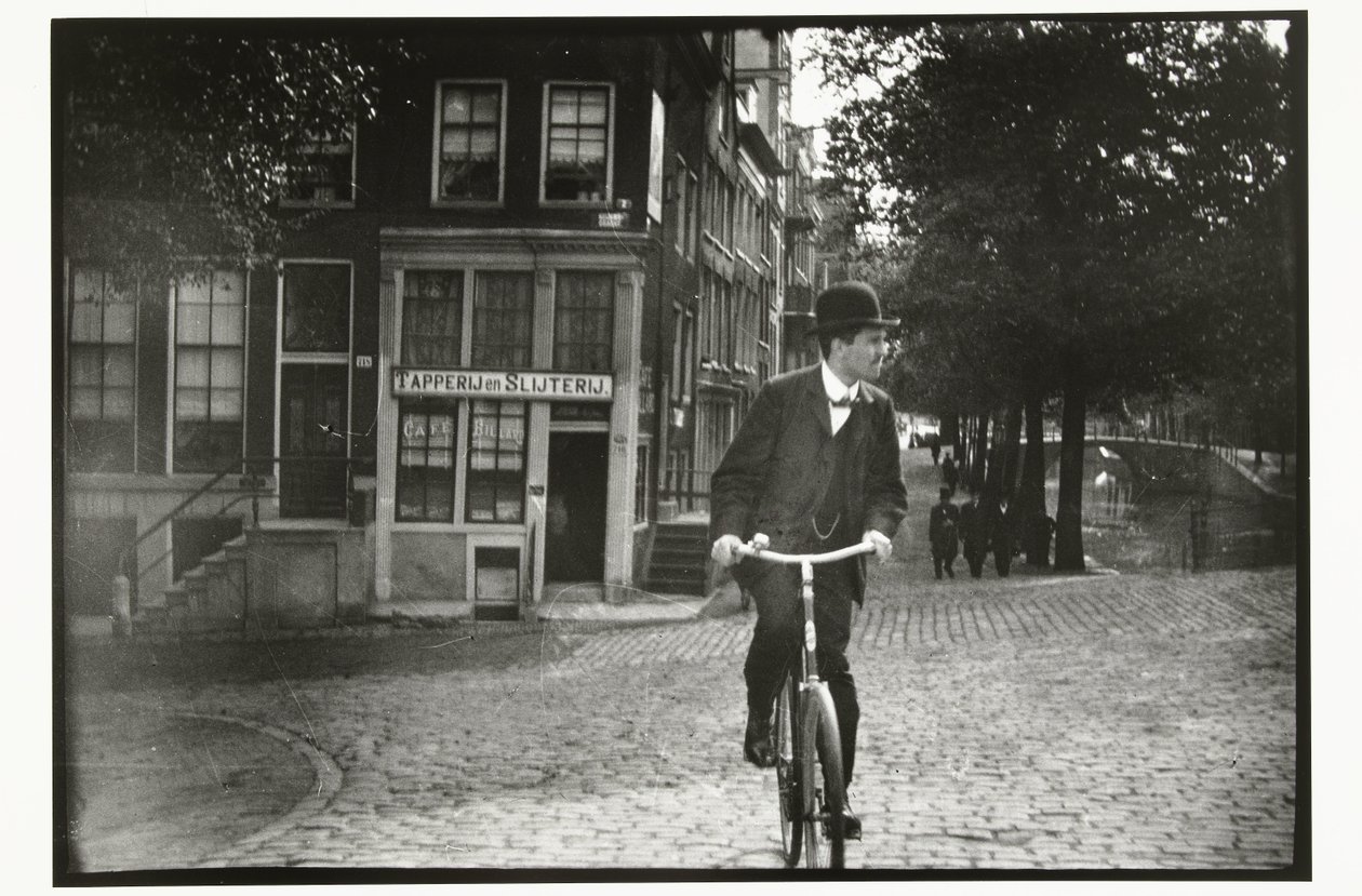 阿姆斯特丹 Keizersgracht 上的骑车人 作者 乔治·亨德里克·布雷特纳
