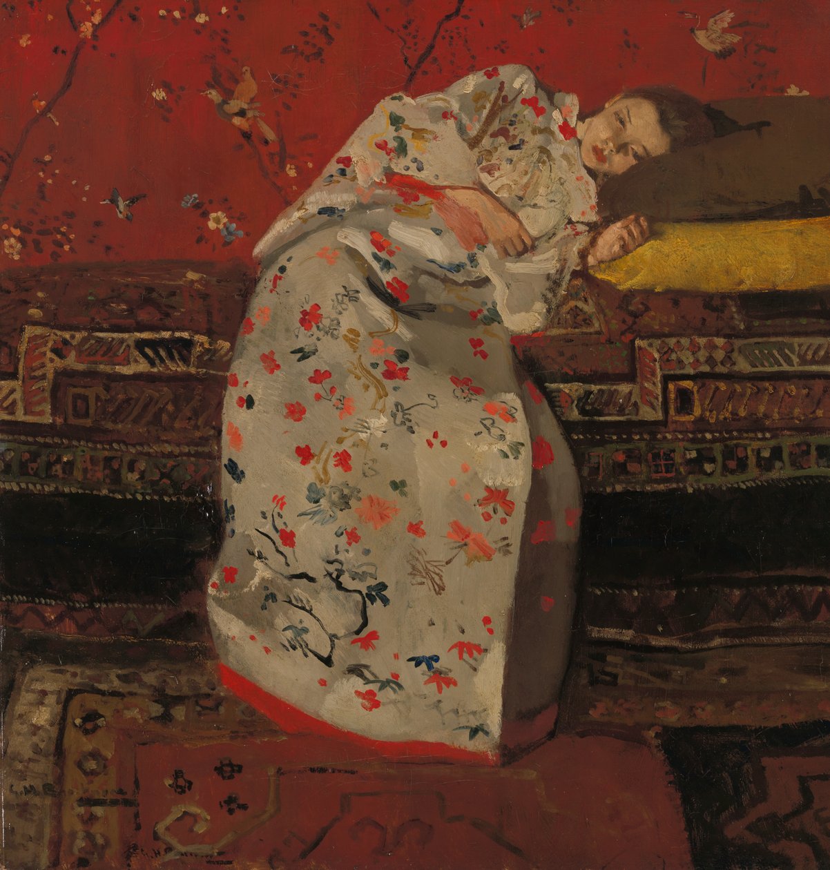荷兰语: Meisje in witte kimono 穿白色和服的女孩 作者 乔治·亨德里克·布雷特纳