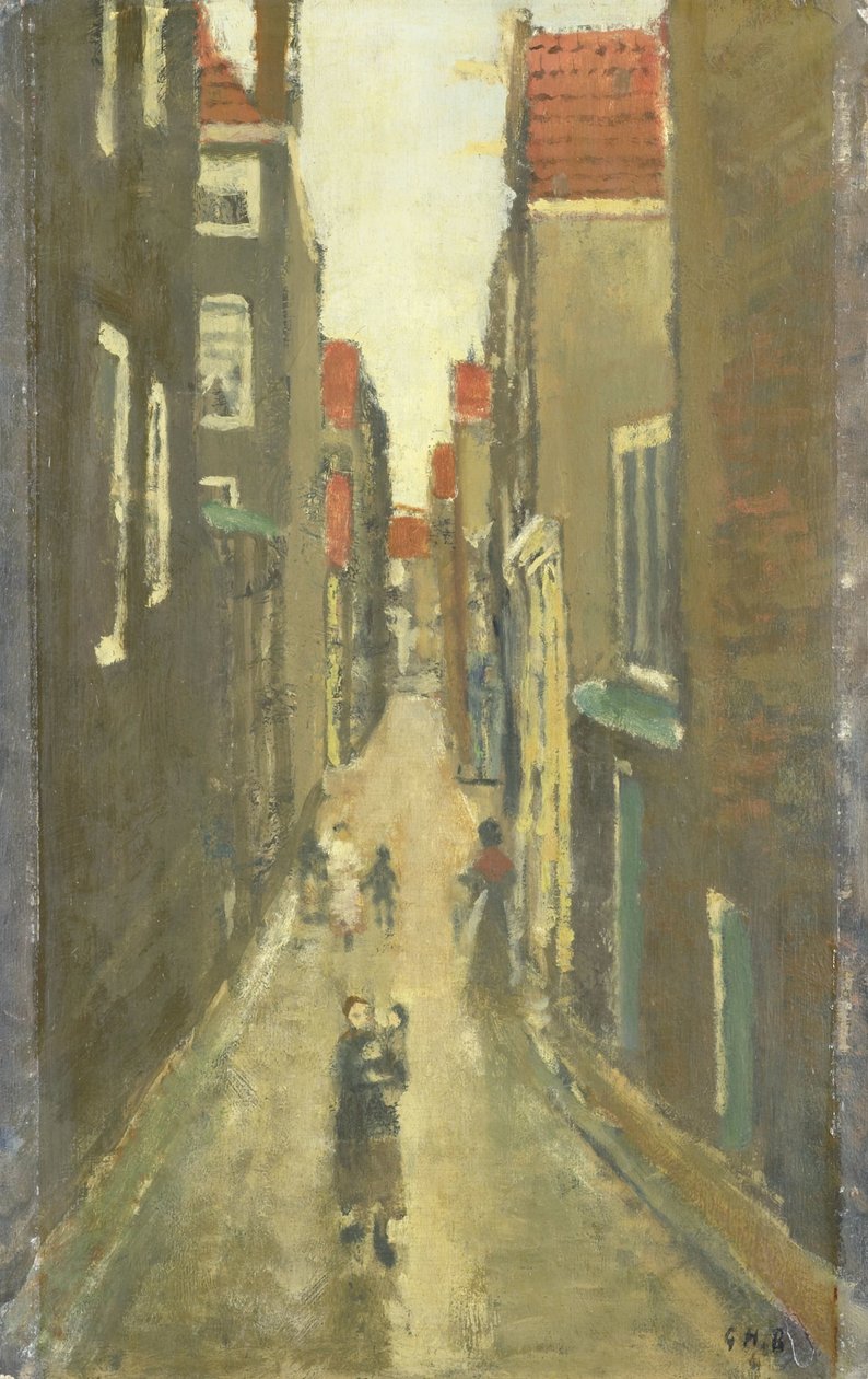 Baanbruggsteeg 从 Haarlemmerdijk 望向 Vinkenstraat 和 Brouwersgracht 作者 乔治·亨德里克·布雷特纳