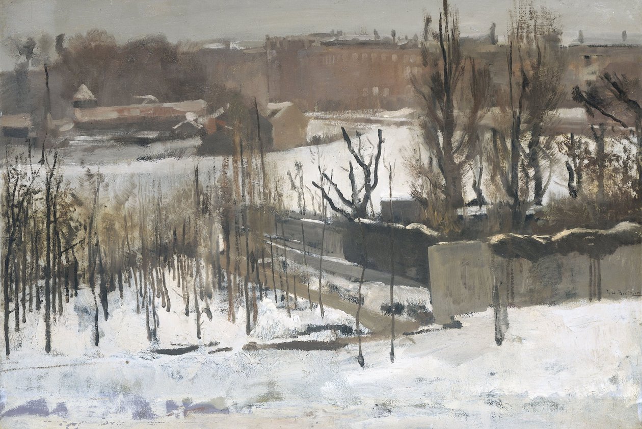Oosterpark的看法在雪的阿姆斯特丹，1892年 作者 乔治·亨德里克·布雷特纳