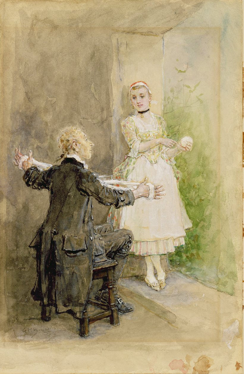 Ichabod Crane和Katrin Van Tassel，c.1893 作者 乔治·亨利·布顿
