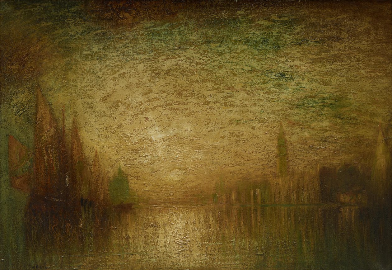 Venetian Sunset, c.1900-19 (oil on canvas) 作者 乔治·赫斯特·博格特