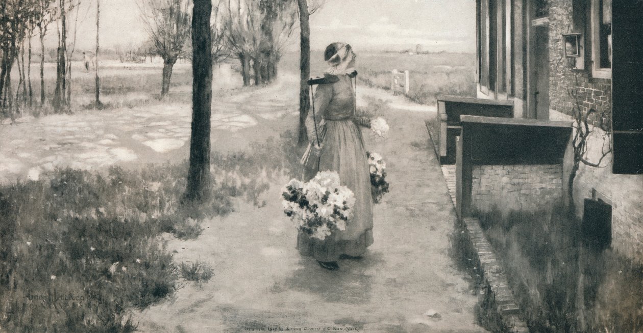 荷兰的卖花姑娘，1887年，1912年 作者 乔治·希区柯克