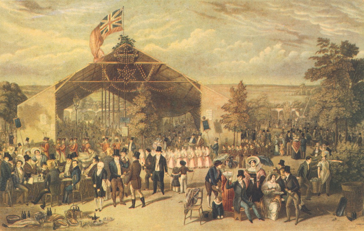 1866年，被许可的Victuallers年度晚宴，美人鱼小酒馆，哈克尼 作者 乔治·亨特